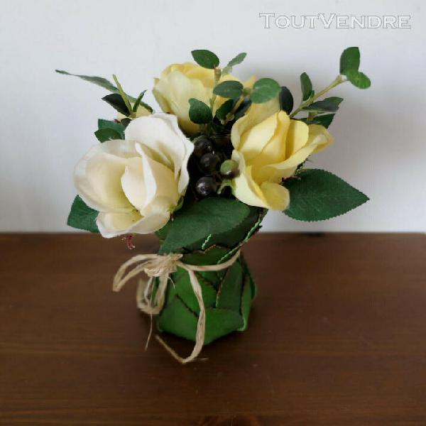 petit bouquet de roses fleurs artificielles 20 cm