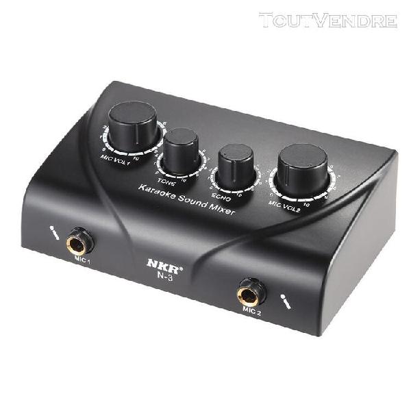 Stereo karaoke portable audio sound echo mixer double