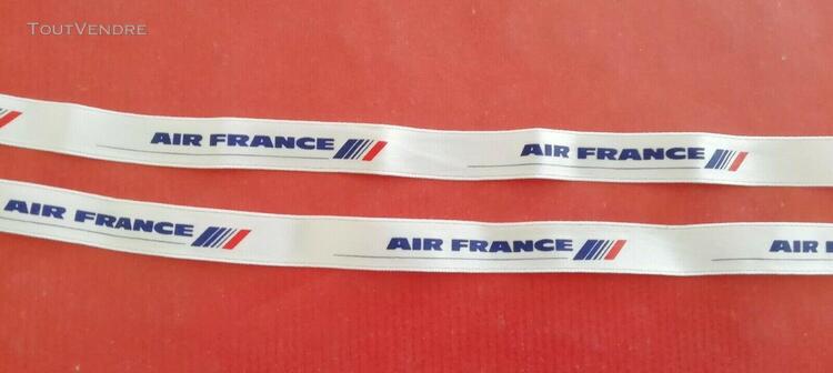 2 x ruban tissus air france - blanc l 0,56 m et 0,54 m - l