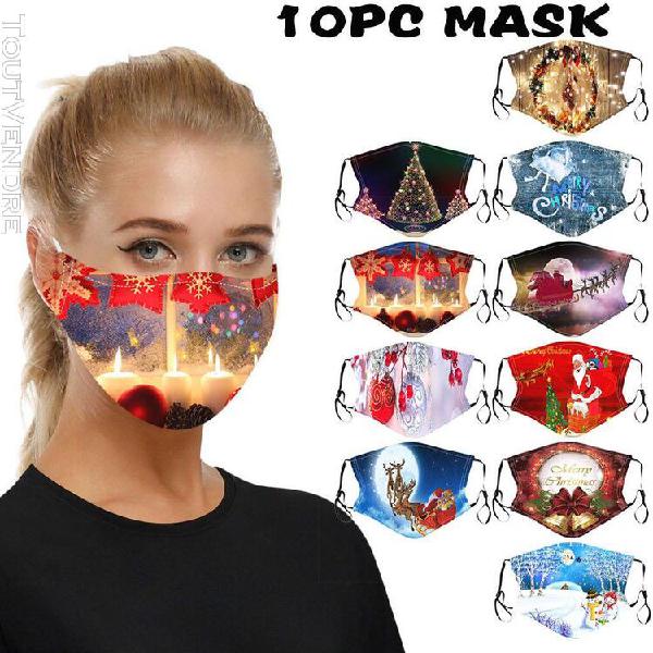 Monde® 10pc masques de bouche d&#39;impression de noël pour