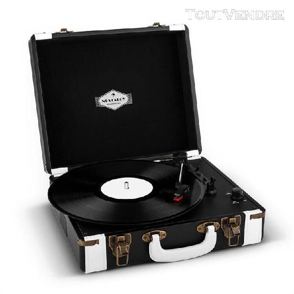 auna jerry lee - platine vinyle portable design valise vinta