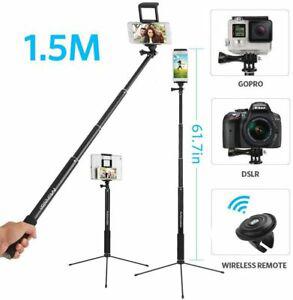 Perche selfie,1.5m selfie stick bluetooth trépied bâton de