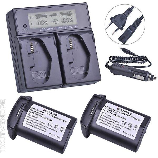 Set chargeur batterie + 2 batteries pour canon lp-e4 1d x 1d