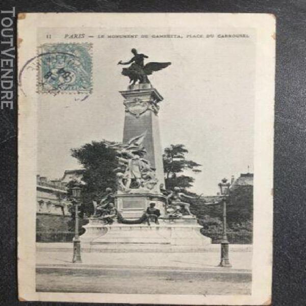 vends carte postale paris monument de gambetta