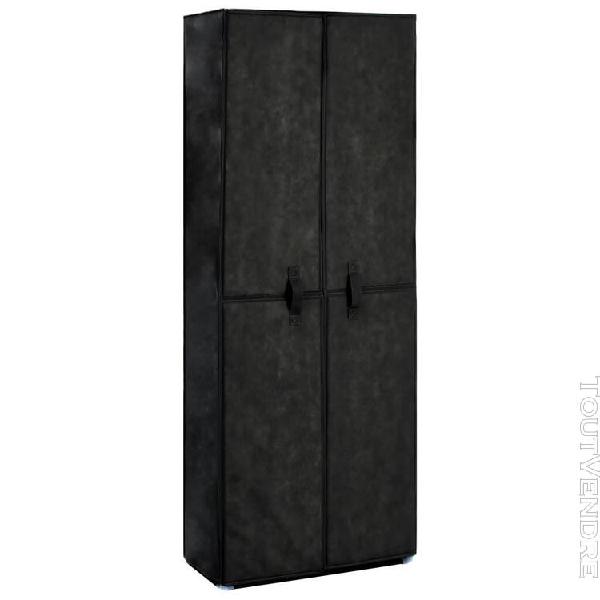 Vidaxl armoire à chaussures noir 60x30x166 cm tissu