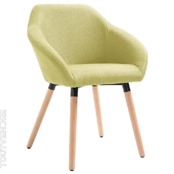 vidaxl chaise de salle À manger vert tissu