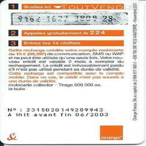 La mobicarte collector - orange 6/2003 - tirage 500 000 ex -