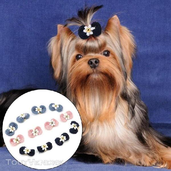 12pcs accessoires de cheveux pour animaux de compagnie chien