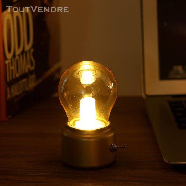 Creative rétro led veilleuse lampe de chevet rechargeable