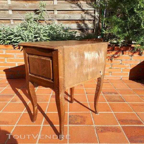 table de chevet / table de nuit style empire en chene, ancie