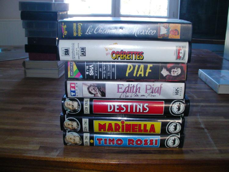 cassettes vhs originales: edith piaf-tino rossi - operettes