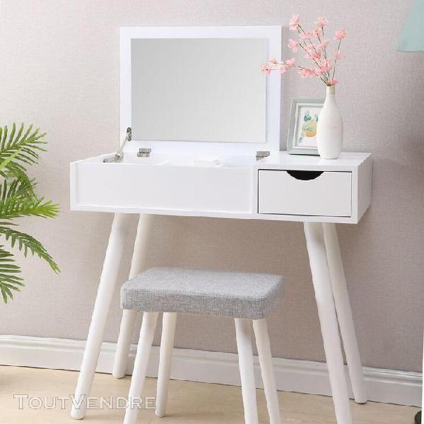 coiffeuse table de maquillage contemporaine miroir rabattabl