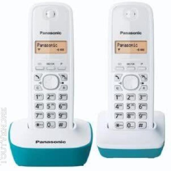 Téléphone duo sans fil dect sans répondeur bleu blanc