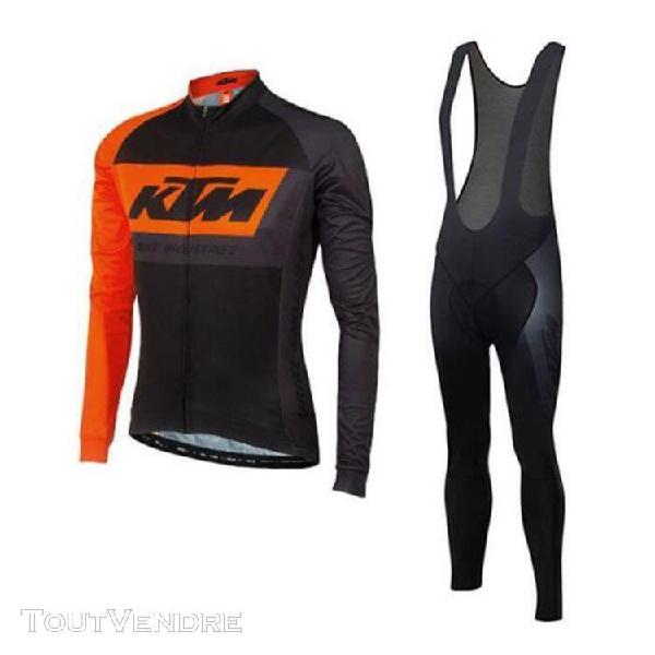 Ktm maillot de vélo route manches longues homme + pantalon