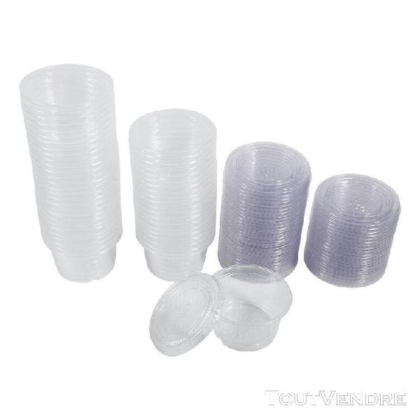 50pcs tasses en plastique de chutney de sauce jetables avec