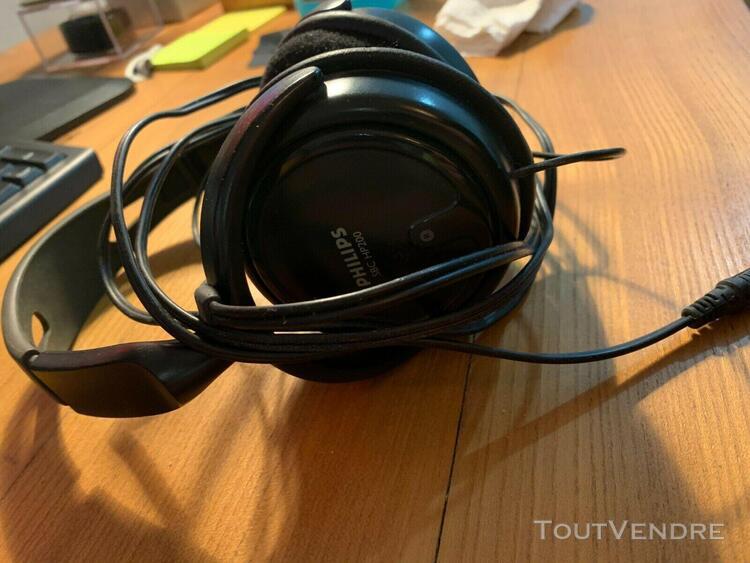 philips casque tv stéréo filaire - gris (shp2500/00)