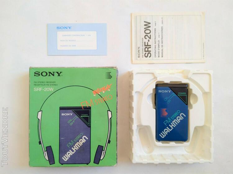 vintage sony walkman fm stereo radio blue srf-20w