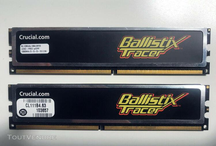 barrette mémoire  ram crucial ballistix tracer 2go