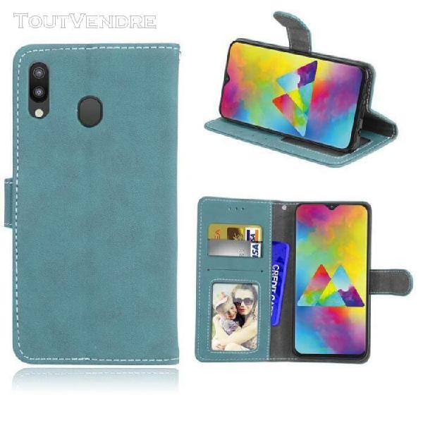 Housse rétro étui pour samsung galaxy m20 6.3&quot;&quot; à rabat