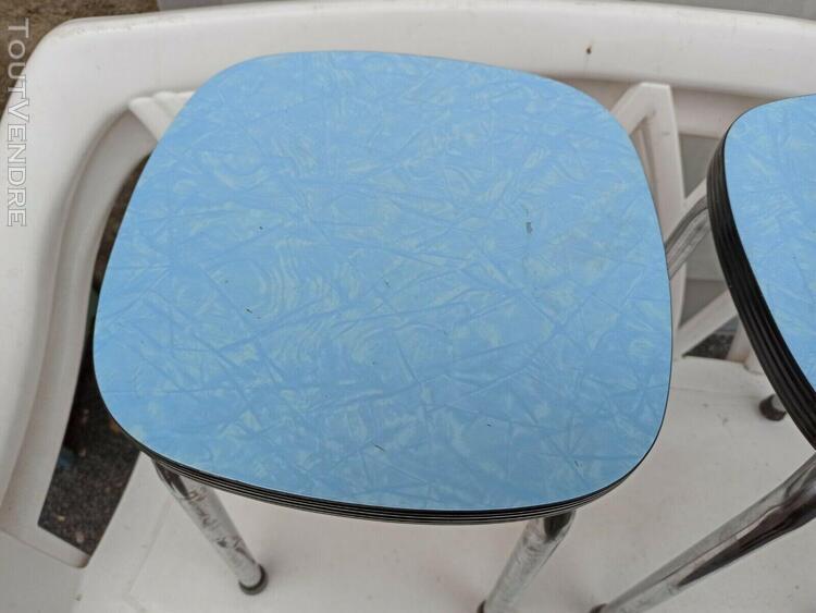 2 tabourets vintage formicat couleur bleu années 70 &#39; entie