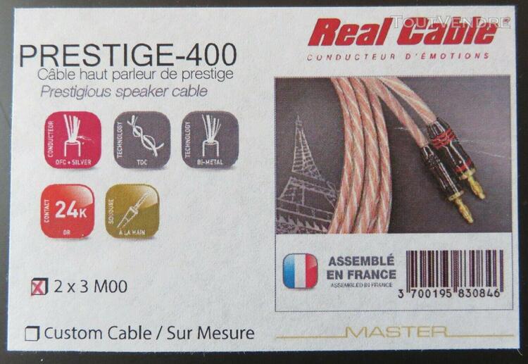 câbles enceintes hifi premium real cable prestige 400 - 2 x