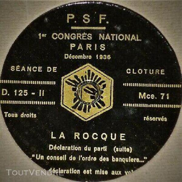 78t(10")parti social français, congrès 1936, colonel de la