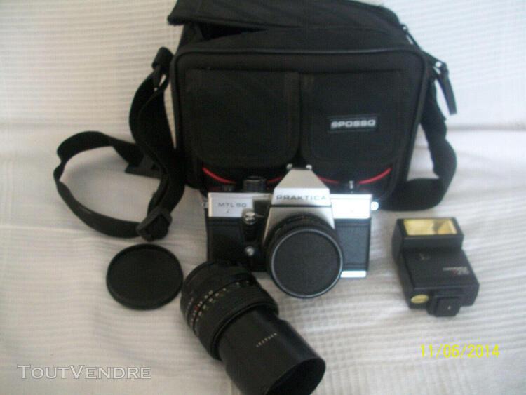 appareil photo argentique praktica mtl 50 et accessoires