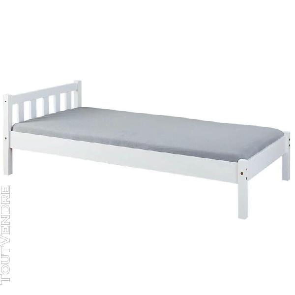 Vitiana blanc - pack lit 90x190 + sommier + matelas flashy