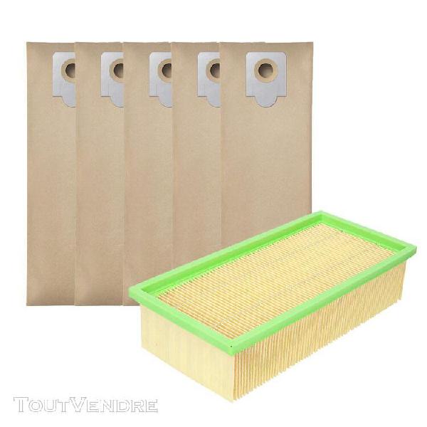 Ensemble filtre + sacs (5 pièces) pour aspirateur karcher