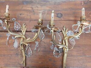 Paire d&amp;apos;appliques murale vintage decor bougies en