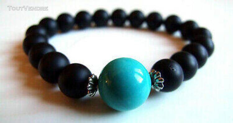 Bracelet jh, bracelet pierre, johnny hallyday, turquoise ble