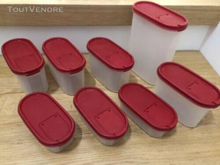 tupperware - lot 8 boites modulaires translucides ovales