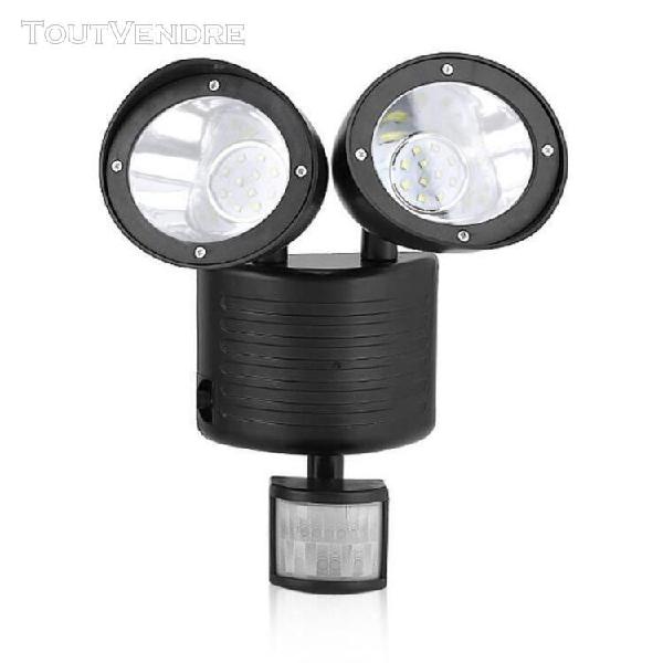 double tête 22 led capteur de mouvement solaire lumière