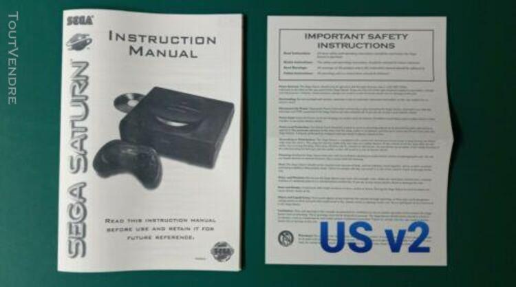 new !! sega us saturn v2 manual notice noticia instructions