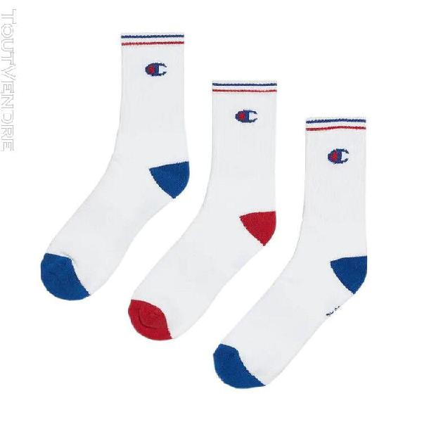 chaussettes x3 blanche mixte femme champion perf