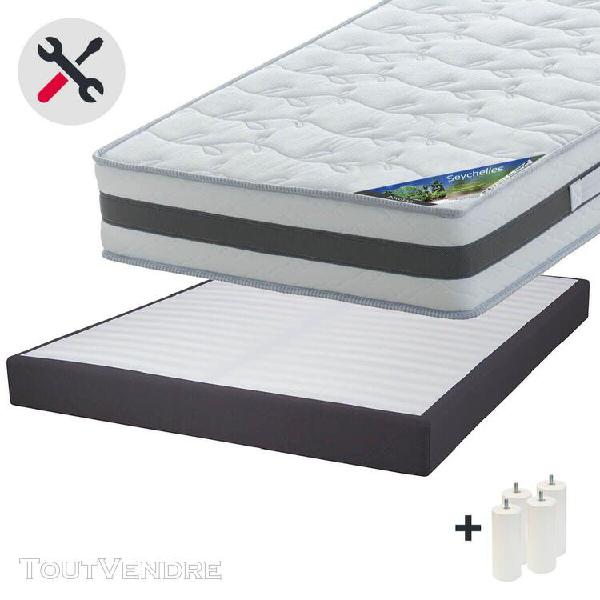 seychelles - pack matelas 160x200 + sommier tapissier