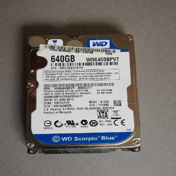 Disque dur western digital 640go occasion,