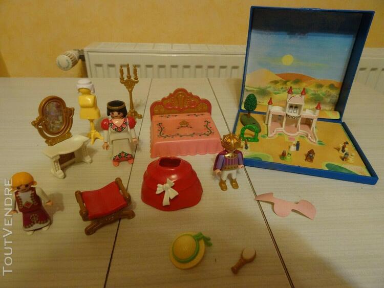 lot playmobil princesse: la chambre + boite micro playmobil