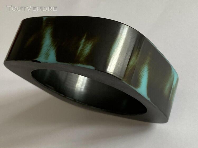 bracelet vintage bakelite ? noir bleu art déco piece rare