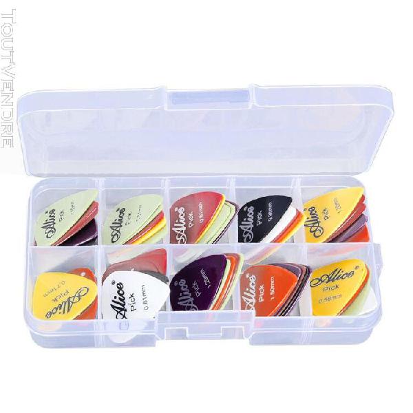 24pcs médiators guitare 6 epaisseurs plastique avec boîte