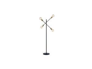 Lampadaire 2 bras - ø58 x h150 - métal - noir - ampoules