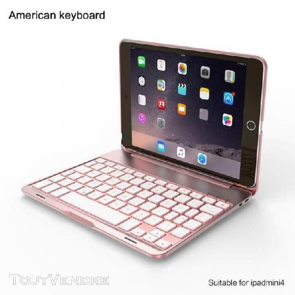 Rn etui housse avec clavier bluetooth pour ipad mini 4 or ro