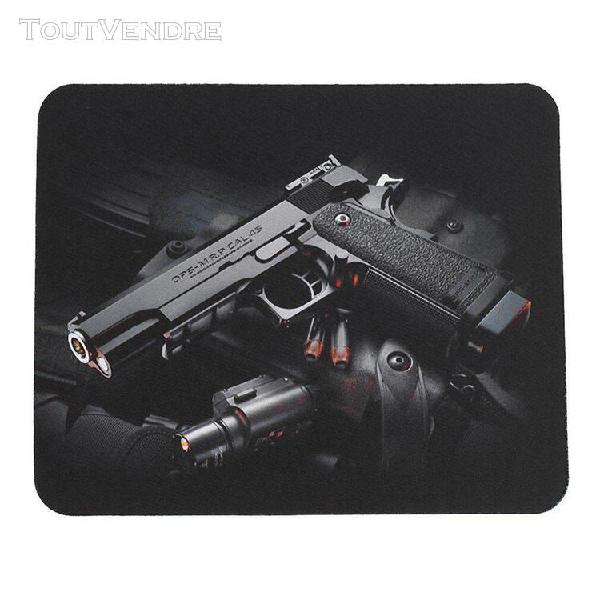 gun motif anti-slip souris pc portable tapis de tapis de sou