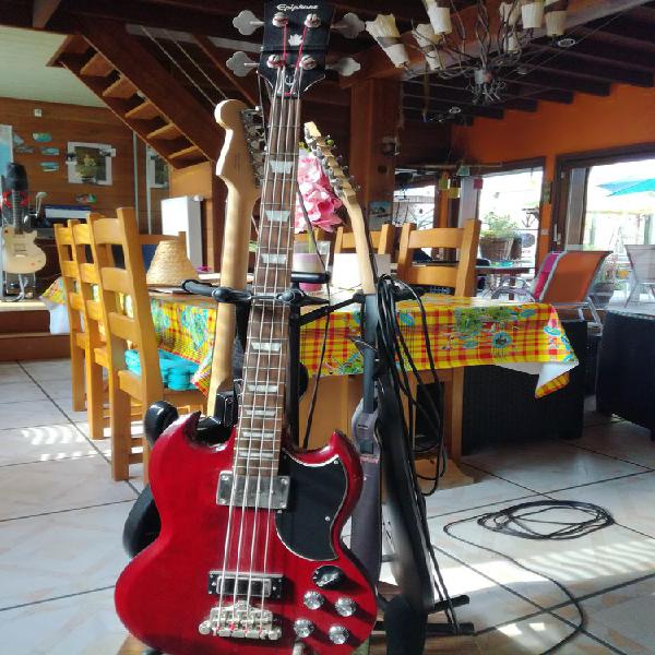 Bass epiphone eb3 cherry et ampli bass fender occasion,