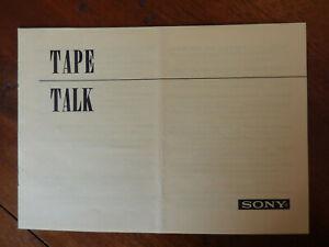 Tape talk, sony - lexique de termes techniques anglais: