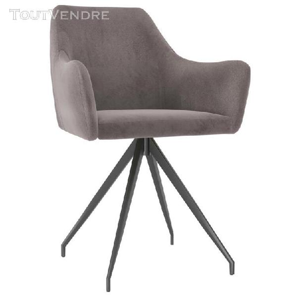 chaises de salle À manger 6 pcs gris clair velours