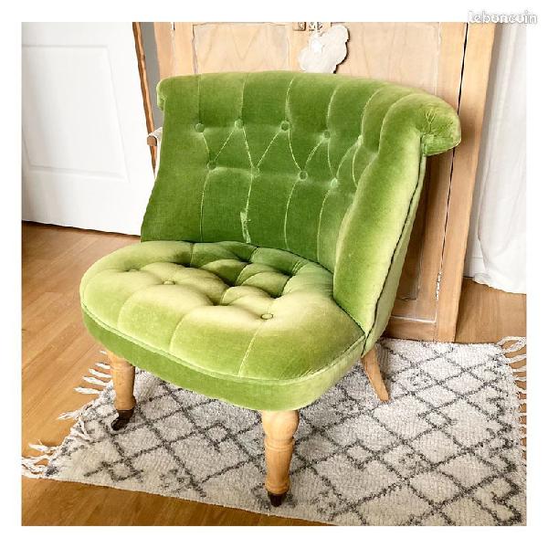 fauteuil crapaud constantin velours vert occasion, monts