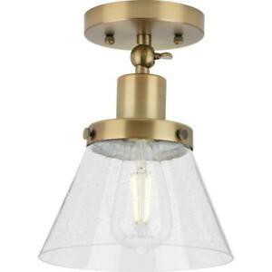 progress lighting hinton 1-light vintage brass industrial