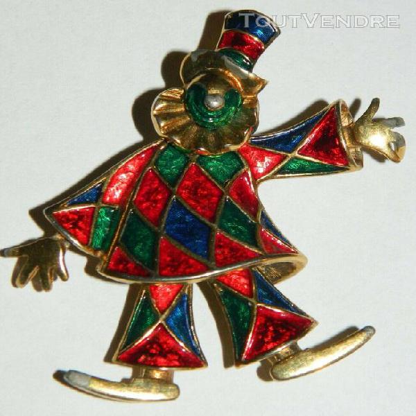 Superbe broche années 60 marcel boucher &quot; clown &quot;