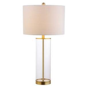 jonathan y collins 29.25 in. h brass gold glass table lamp